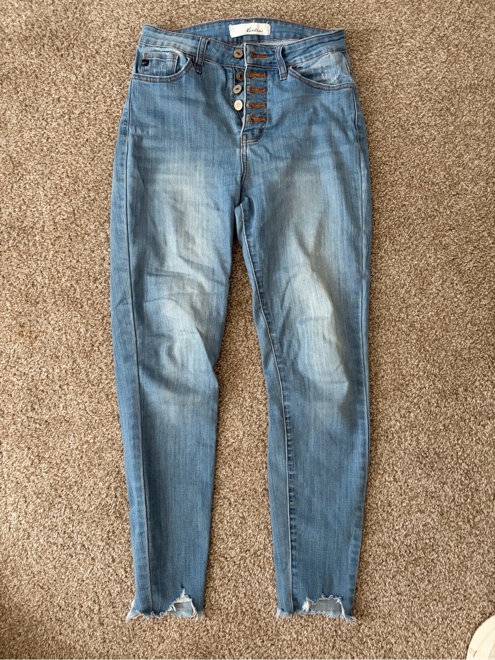 KanCan Light Blue Skinny Jeans with Button-Fly